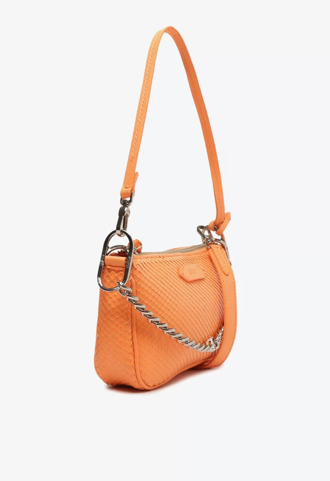 BOLSA TIRACOLO EMMY COURO SNAKE LARANJA schutz Srta Maison