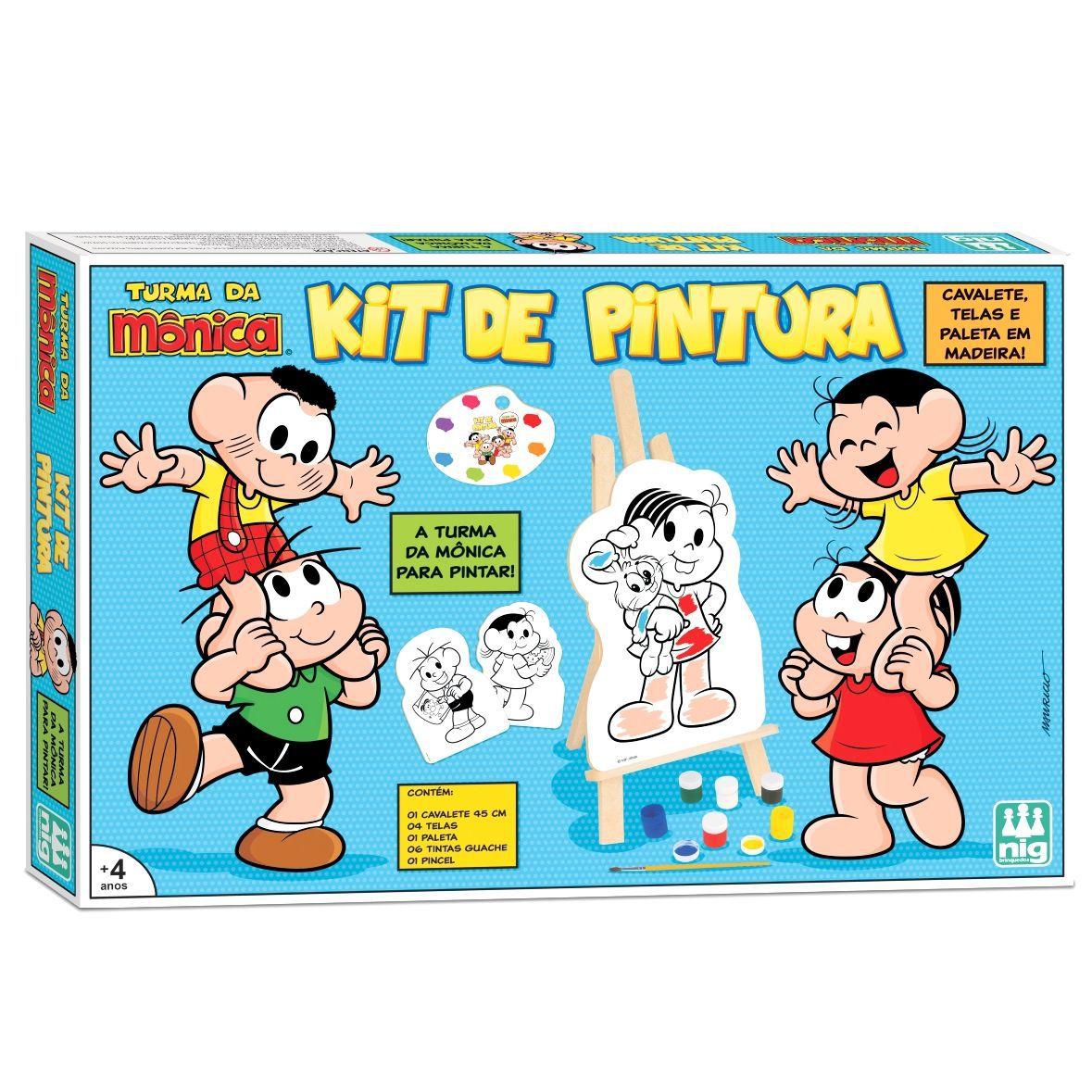 Kit de Pintura Turma da Mônica - euqfiz Fazendinha Chico Bento - i9  Brinquedos - Dalgallo Mundo Encantado