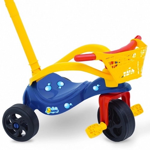 TRICICLO INFANTIL MOTOCA PRAIA E CAMPO COM EMPURRADOR