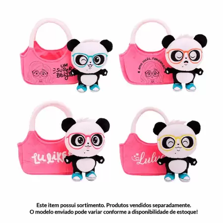 LULUCA PANDA NA BOLSINHA ROSA - FUN - TRENDS Brinquedos