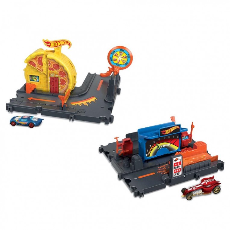 Pista Hot Wheels com Carrinho - Pizzaria Veloz - City - Mattel