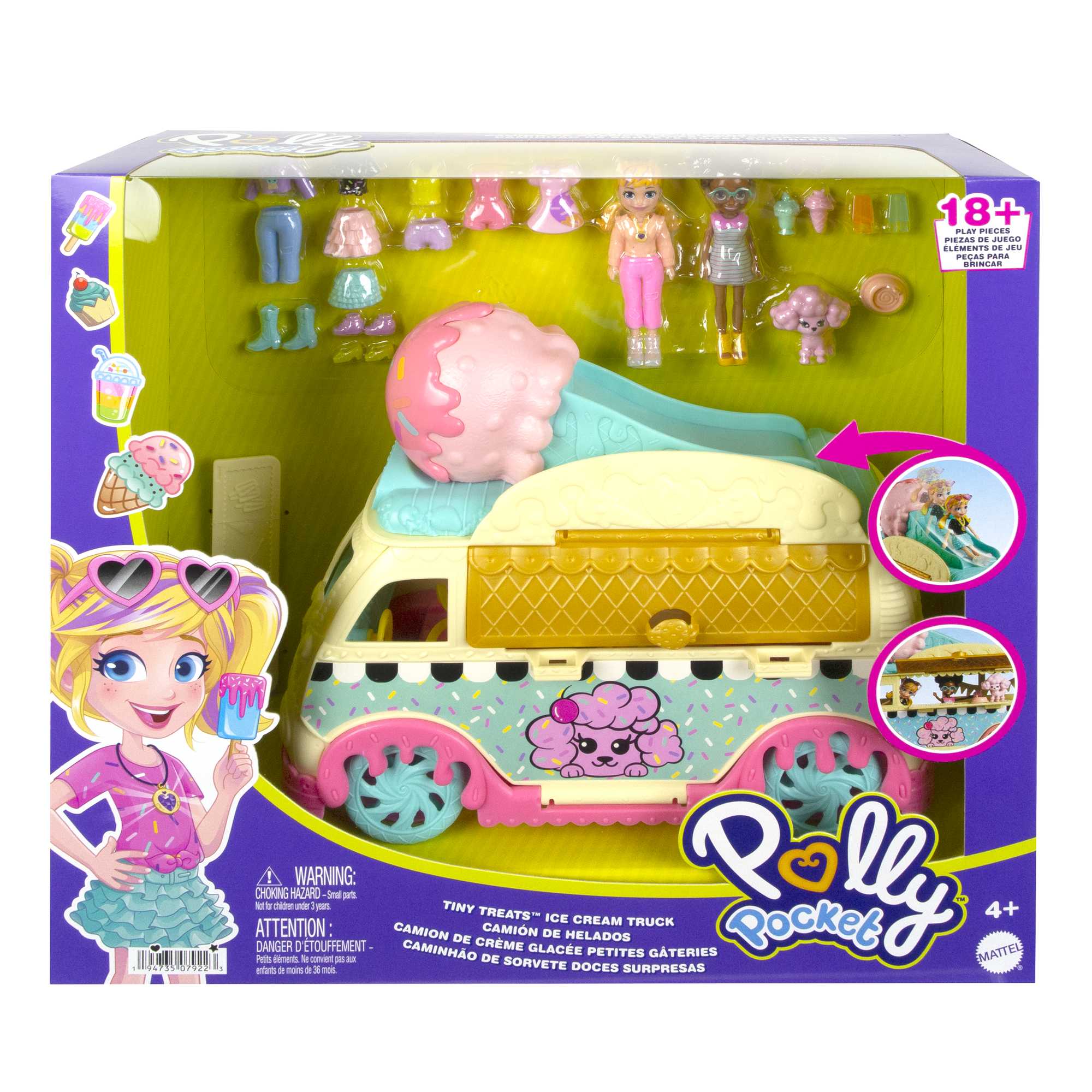 Mini Boneca - Polly Pocket - Polly com Carro de Carnaval - Carro