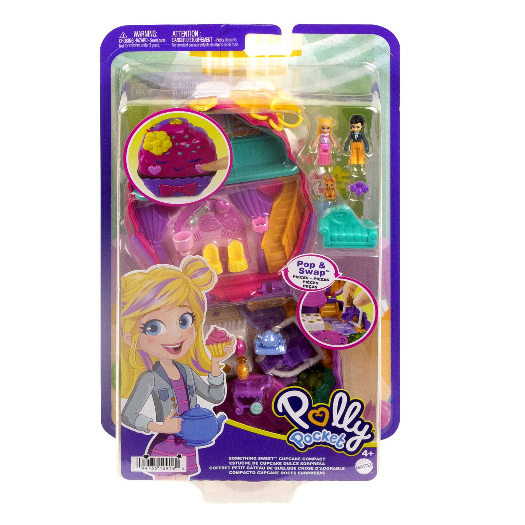 Polly Pocket - Conjunto de jogos e acessórios compacto sorvete