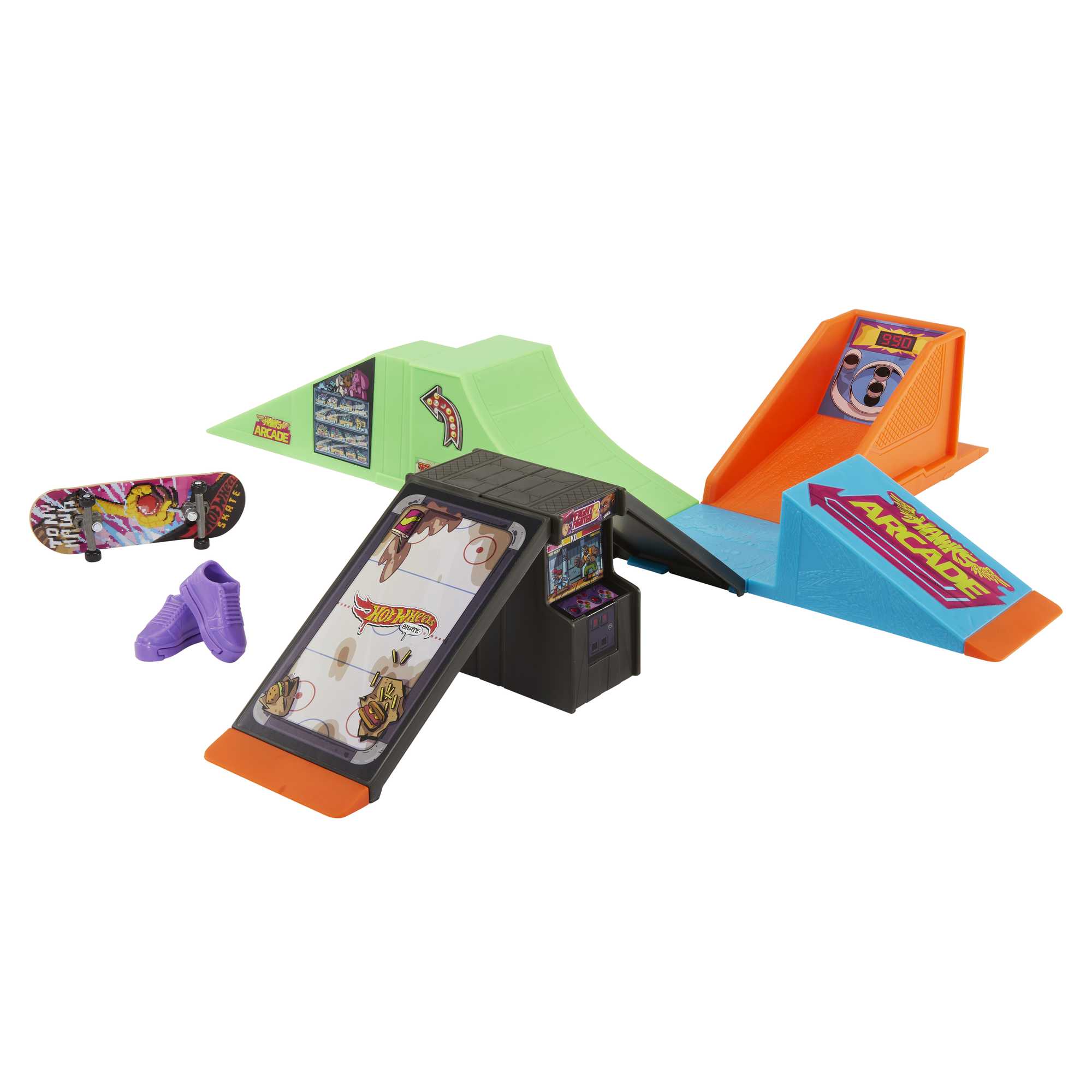 Conjunto Skate de dedo Hot Wheels Stadium Skatepark Mattel