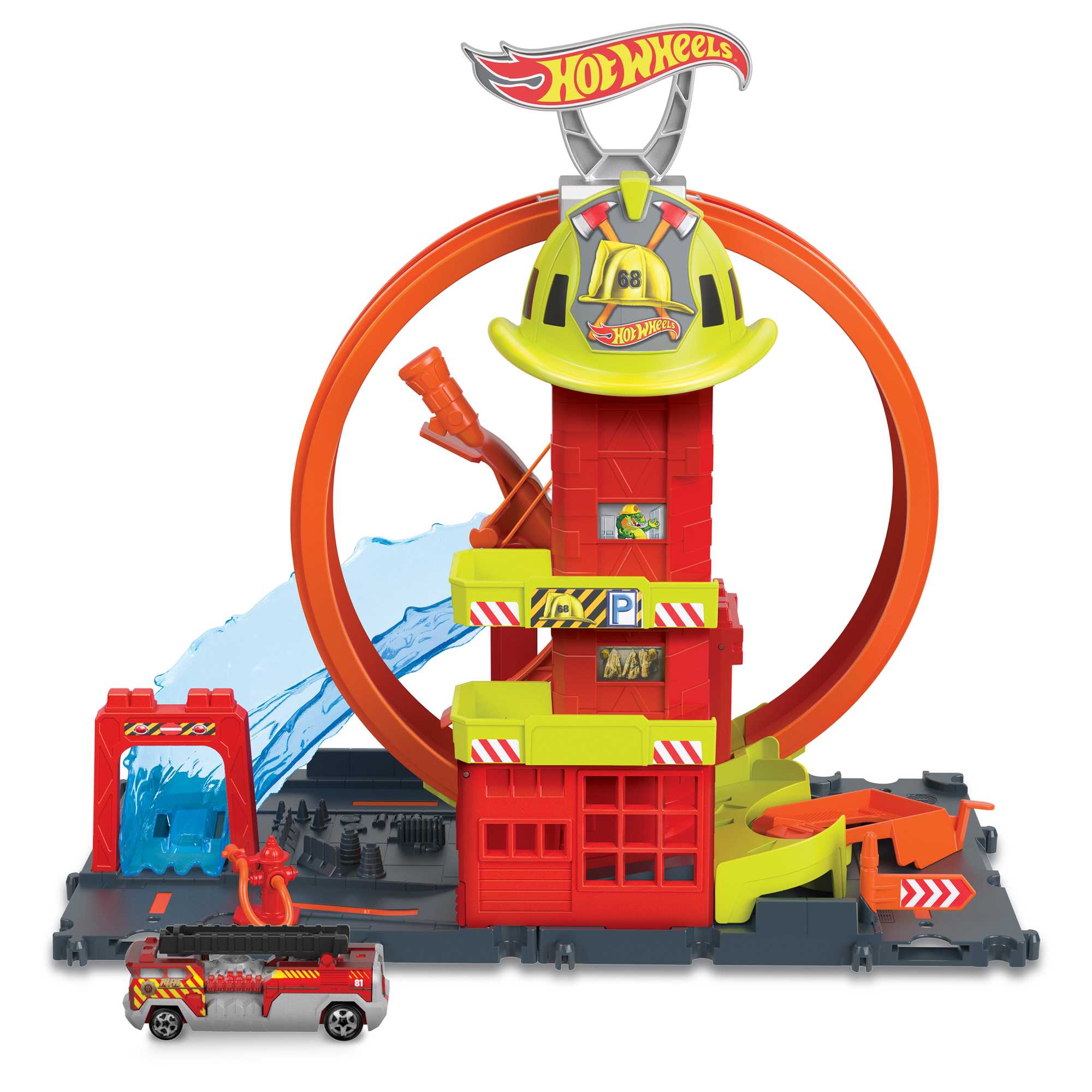 Pista Hot Wheels City Super Quartel Dos Bombeiros