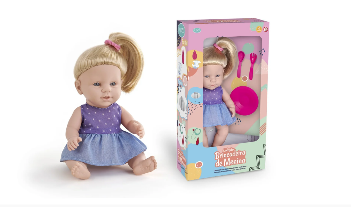 Boneca Pupee Brincadeira De Menina Faz Papinha | Supertem