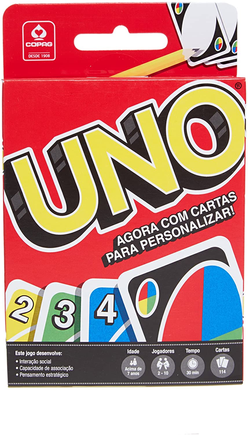 Jogo Uno 114 Cartas Kit Com 2 Baralho Original - Copag